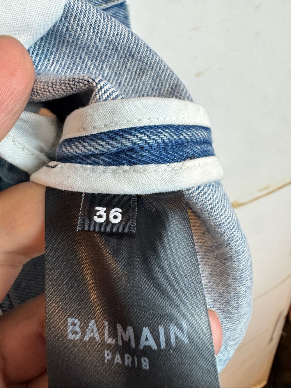 Balmain | Denim Short Sleeve Jacket, 4 NWT - Picture 7 of 11